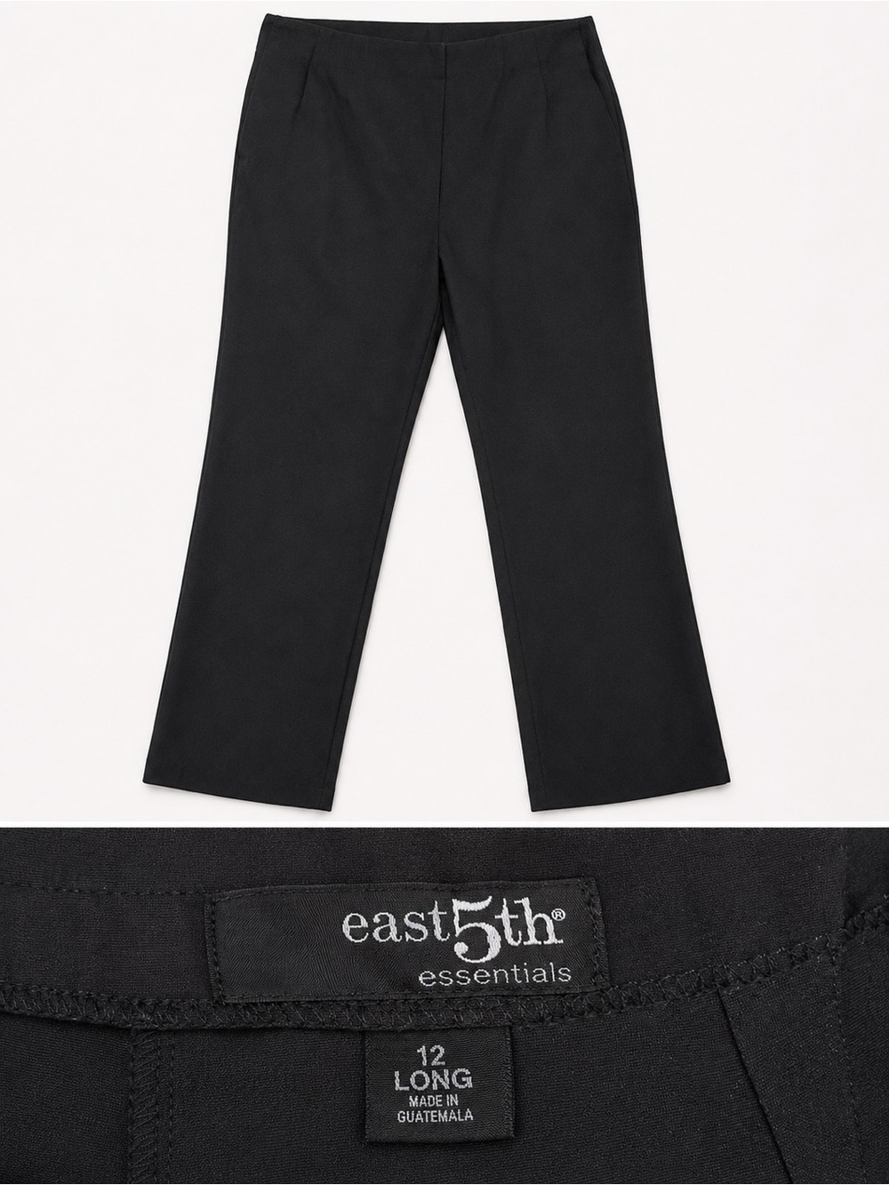 East 5th Black Straight-Leg Dress Pants